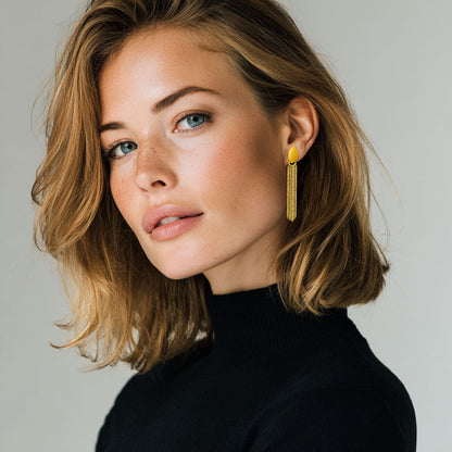 Boucles d'Oreilles Clarisse - Acier inoxydable - Couleur or