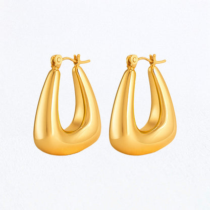 Boucles d'Oreilles Iris - Créoles acier inoxydable - Couleur or