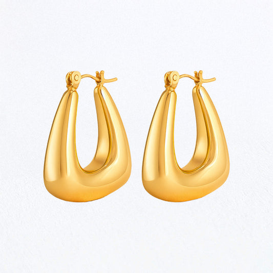 Boucles d'Oreilles Iris - Créoles acier inoxydable - Couleur or