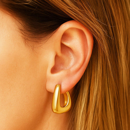 Boucles d'Oreilles Iris - Créoles acier inoxydable - Couleur or