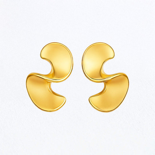 Boucles d'Oreilles Jasmine - Acier inoxydable - Couleur or