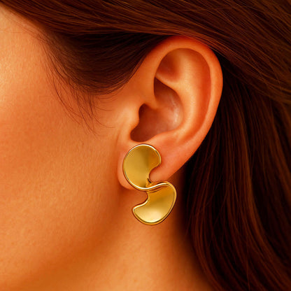 Boucles d'Oreilles Jasmine - Acier inoxydable - Couleur or