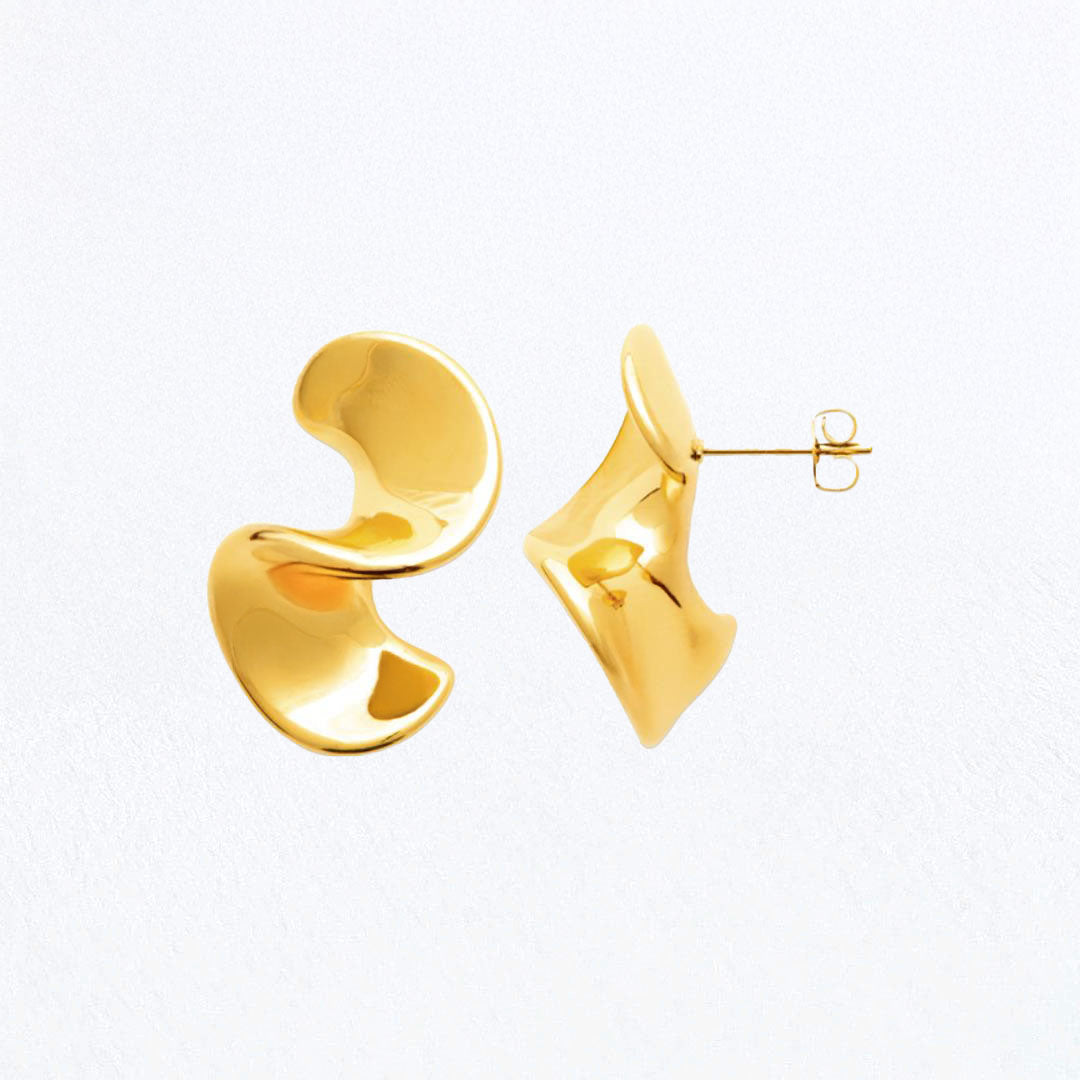 Boucles d'Oreilles Jasmine - Acier inoxydable - Couleur or