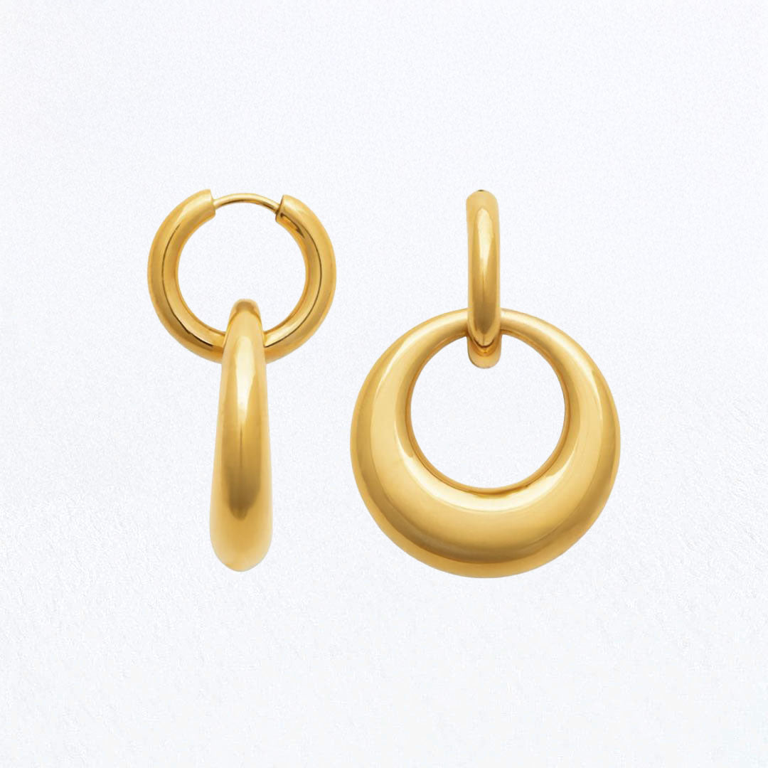 Boucles d'Oreilles Laurine - Créoles acier inoxydable - Couleur or