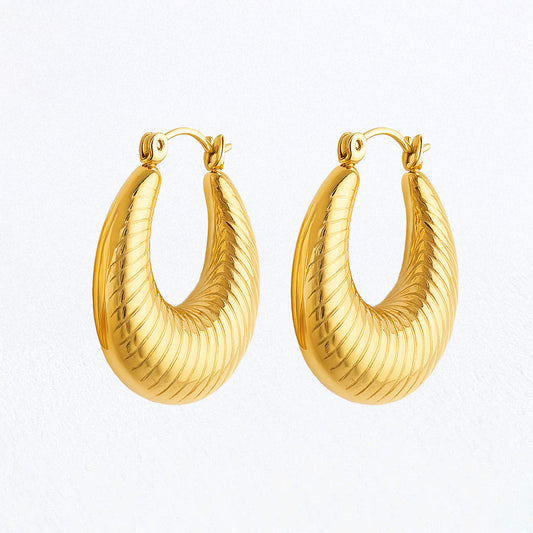 Boucles d'Oreilles Lorie - Créoles acier inoxydable - Couleur or