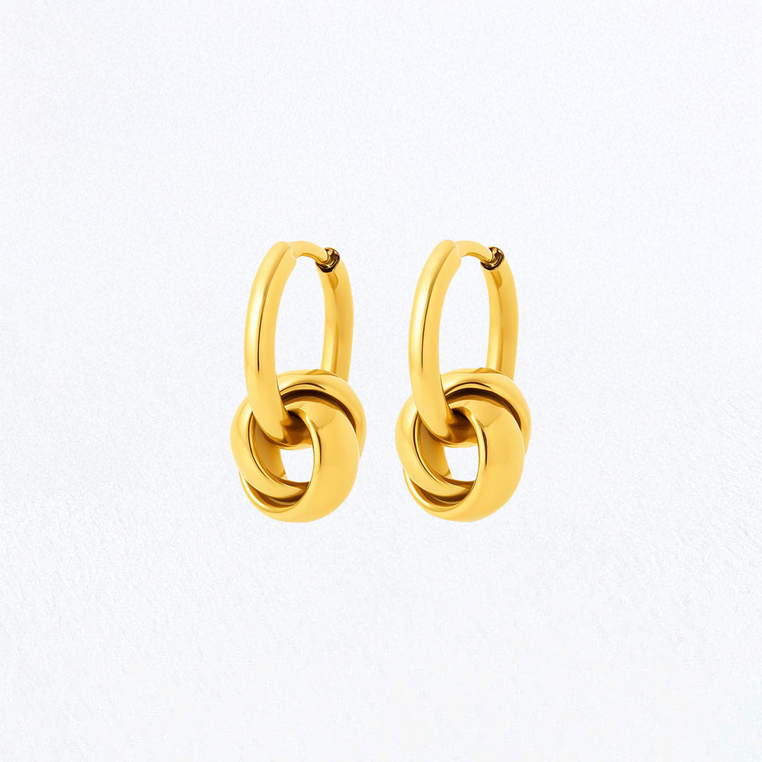 Boucles d'Oreilles Lucy - Créoles acier inoxydable - Couleur or