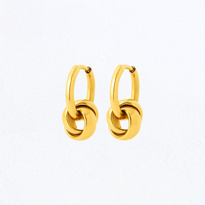 Boucles d'Oreilles Lucy - Créoles acier inoxydable - Couleur or