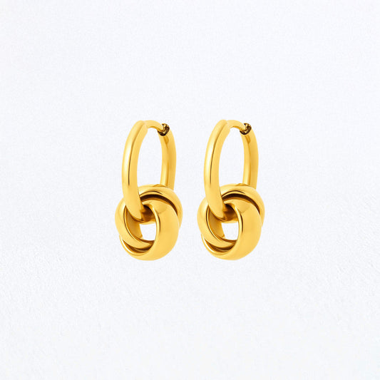 Boucles d'Oreilles Lucy - Créoles acier inoxydable - Couleur or
