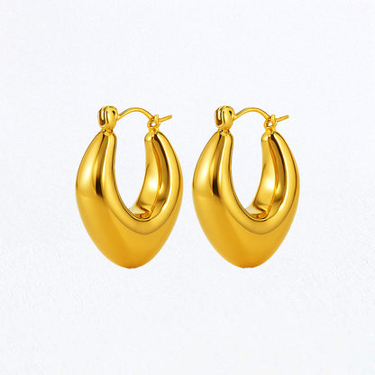 Boucles d'Oreilles Margaux - Créoles acier inoxydable - Couleur or
