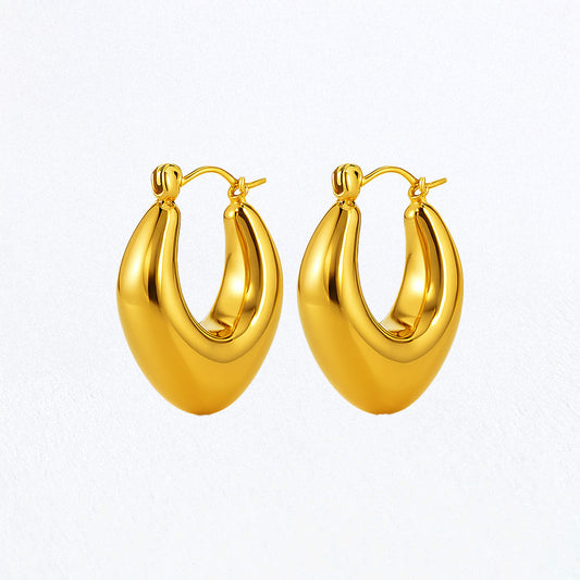 Boucles d'Oreilles Margaux - Créoles acier inoxydable - Couleur or
