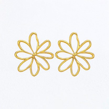 Boucles d'Oreilles Marie - Acier inoxydable - Couleur or