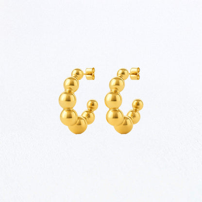 Boucles d'Oreilles Ornella - Créoles acier inoxydable - Couleur or