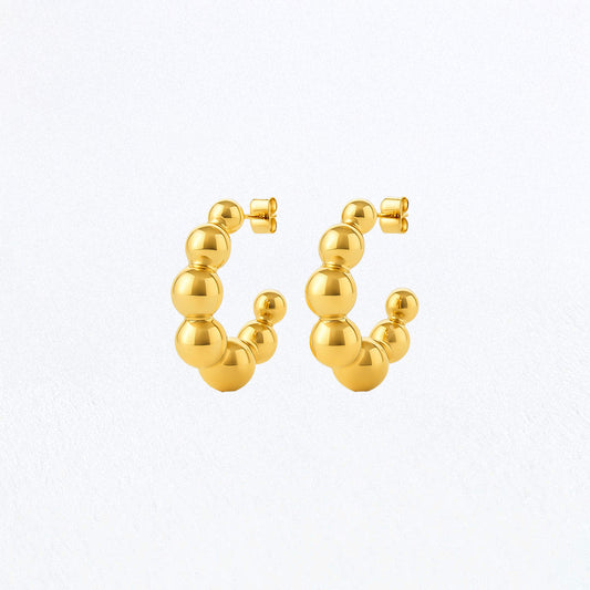 Boucles d'Oreilles Ornella - Créoles acier inoxydable - Couleur or