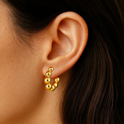 Boucles d'Oreilles Ornella - Créoles acier inoxydable - Couleur or