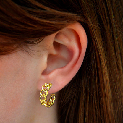 Boucles d'Oreilles Paloma - Créoles acier inoxydable - Couleur or