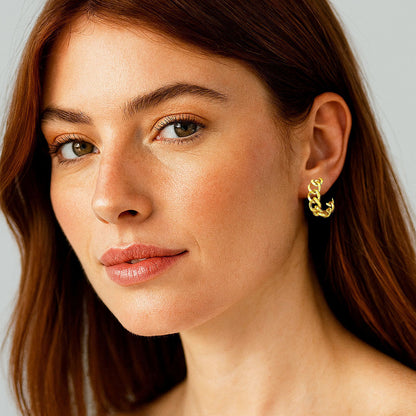 Boucles d'Oreilles Paloma - Créoles acier inoxydable - Couleur or
