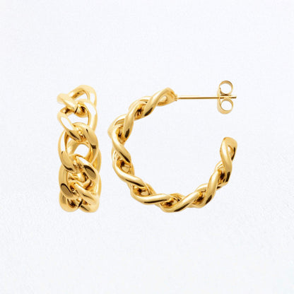 Boucles d'Oreilles Paloma - Créoles acier inoxydable - Couleur or