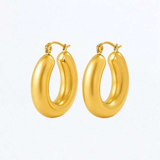 Boucles d'Oreilles Sophie - Créoles acier inoxydable - Couleur or