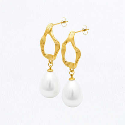 Boucles d'oreilles perle acier inoxydable Pearl Mystery