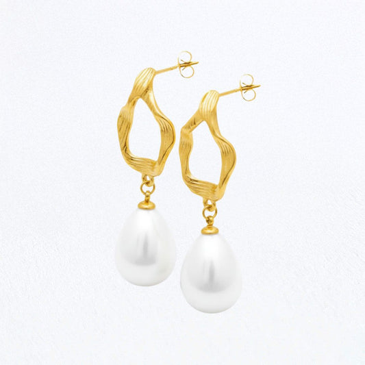Boucles d'oreilles perle acier inoxydable Pearl Mystery