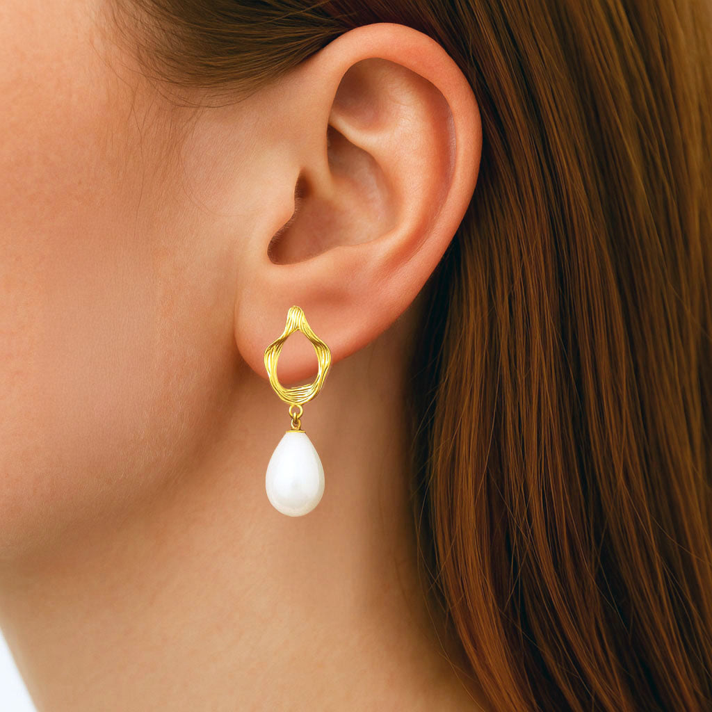 Boucles d'oreilles perle acier inoxydable Pearl Mystery 3