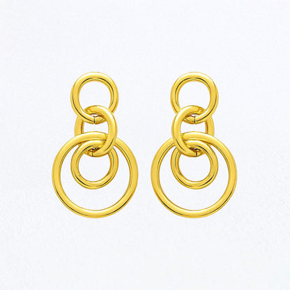 Boucles d'Oreilles Romane - Créoles acier inoxydable - Couleur or