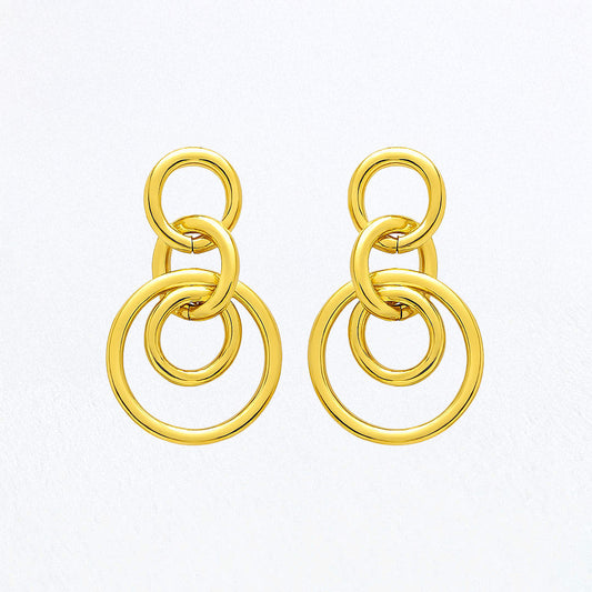 Boucles d'Oreilles Romane - Créoles acier inoxydable - Couleur or