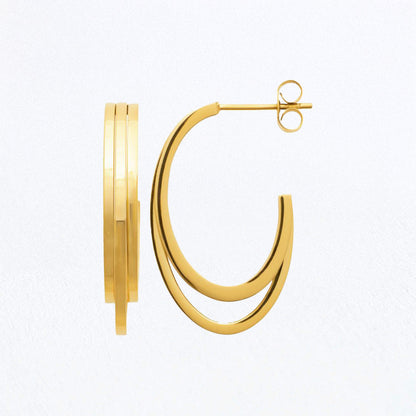 Boucles d'Oreilles Romy - Créoles acier inoxydable - Couleur or