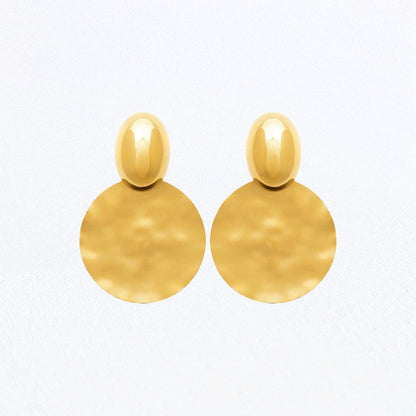 Boucles d'Oreilles Solar Circle - Acier inoxydable - Couleur or