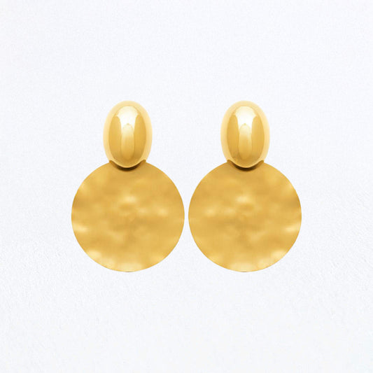 Boucles d'Oreilles Solar Circle - Acier inoxydable - Couleur or