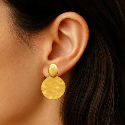 Boucles d'Oreilles Solar Circle - Acier inoxydable - Couleur or