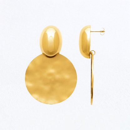 Boucles d'Oreilles Solar Circle - Acier inoxydable - Couleur or