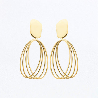 Boucles d'Oreilles Thalya - Acier inoxydable - Couleur or