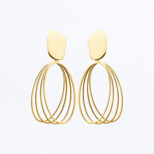 Boucles d'Oreilles Thalya - Acier inoxydable - Couleur or