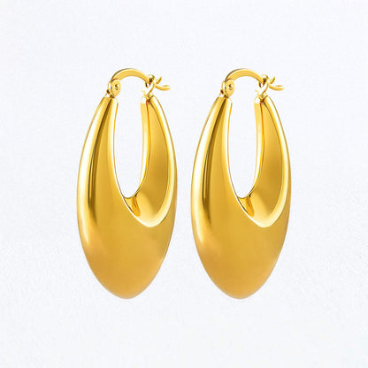 Boucles d'Oreilles Vela - Créoles acier inoxydable - Couleur or