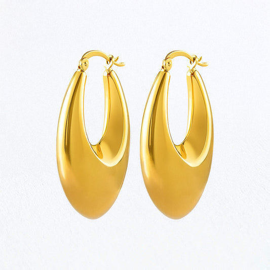 Boucles d'Oreilles Vela - Créoles acier inoxydable - Couleur or