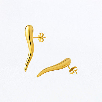 Boucles d'Oreilles Wave - Acier inoxydable - Couleur or