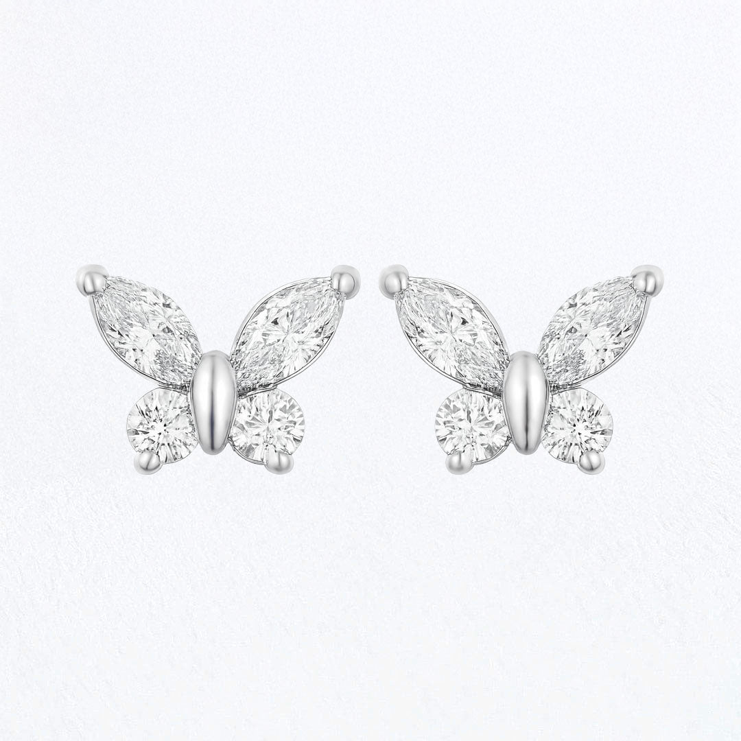 Puces d'oreilles papillon argent 925 Butterfly