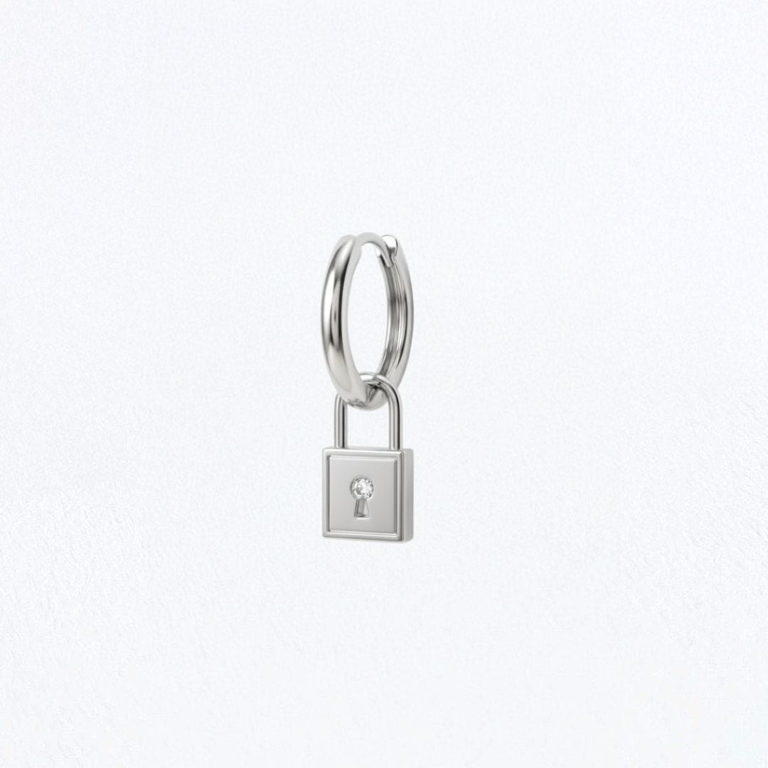 Boucle d'oreille cadenas argent 925 Bellaime