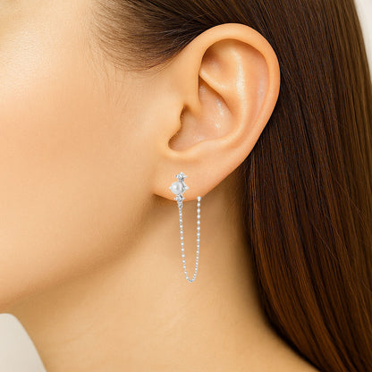 Boucle d'Oreille Chaine Greta - Argent 925