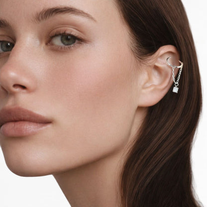 Boucle d'oreille chaine argent Elise Bellaime 2