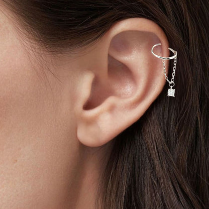 Boucle d'oreille chaine argent Elise Bellaime 3