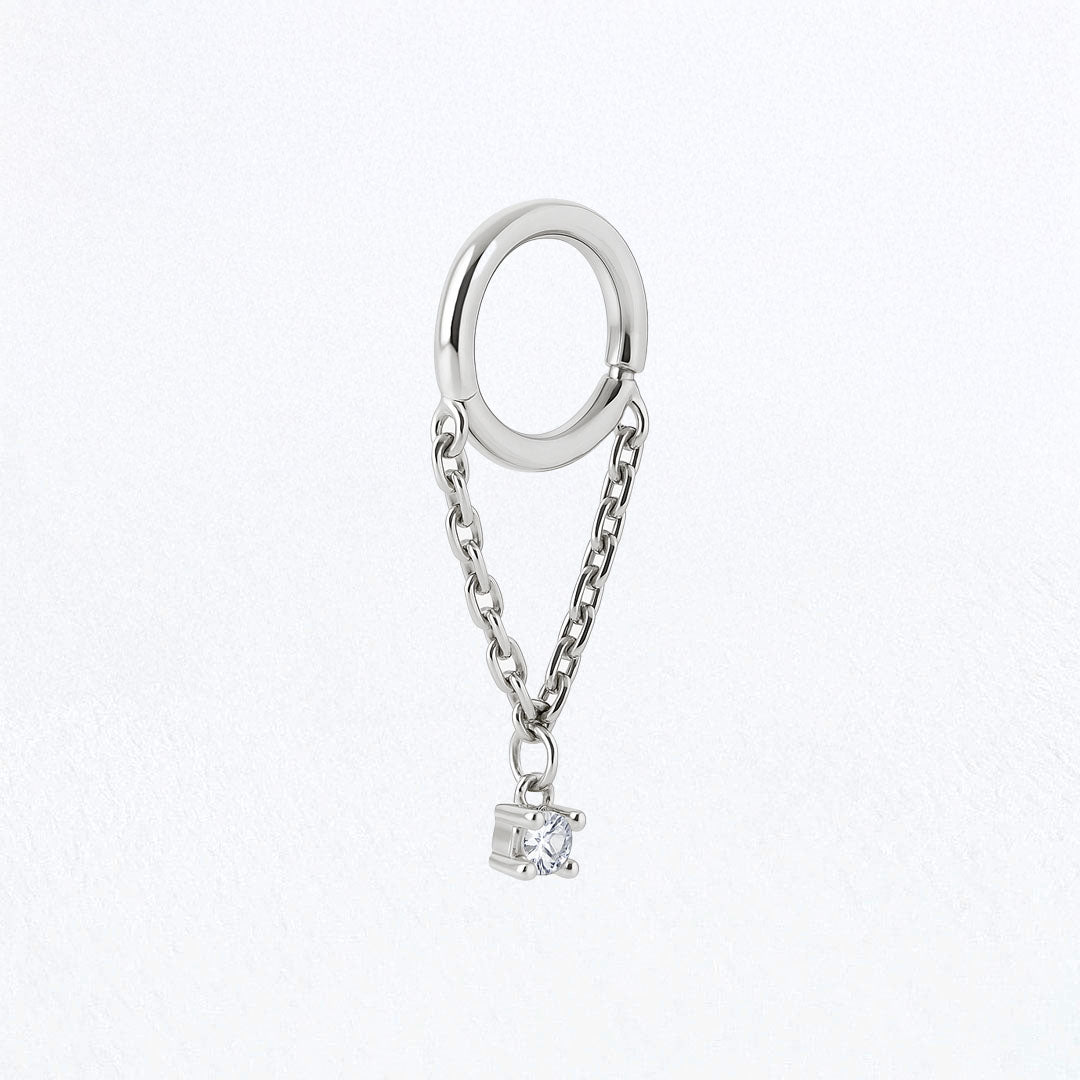 Boucle d'oreille chaine argent Elise