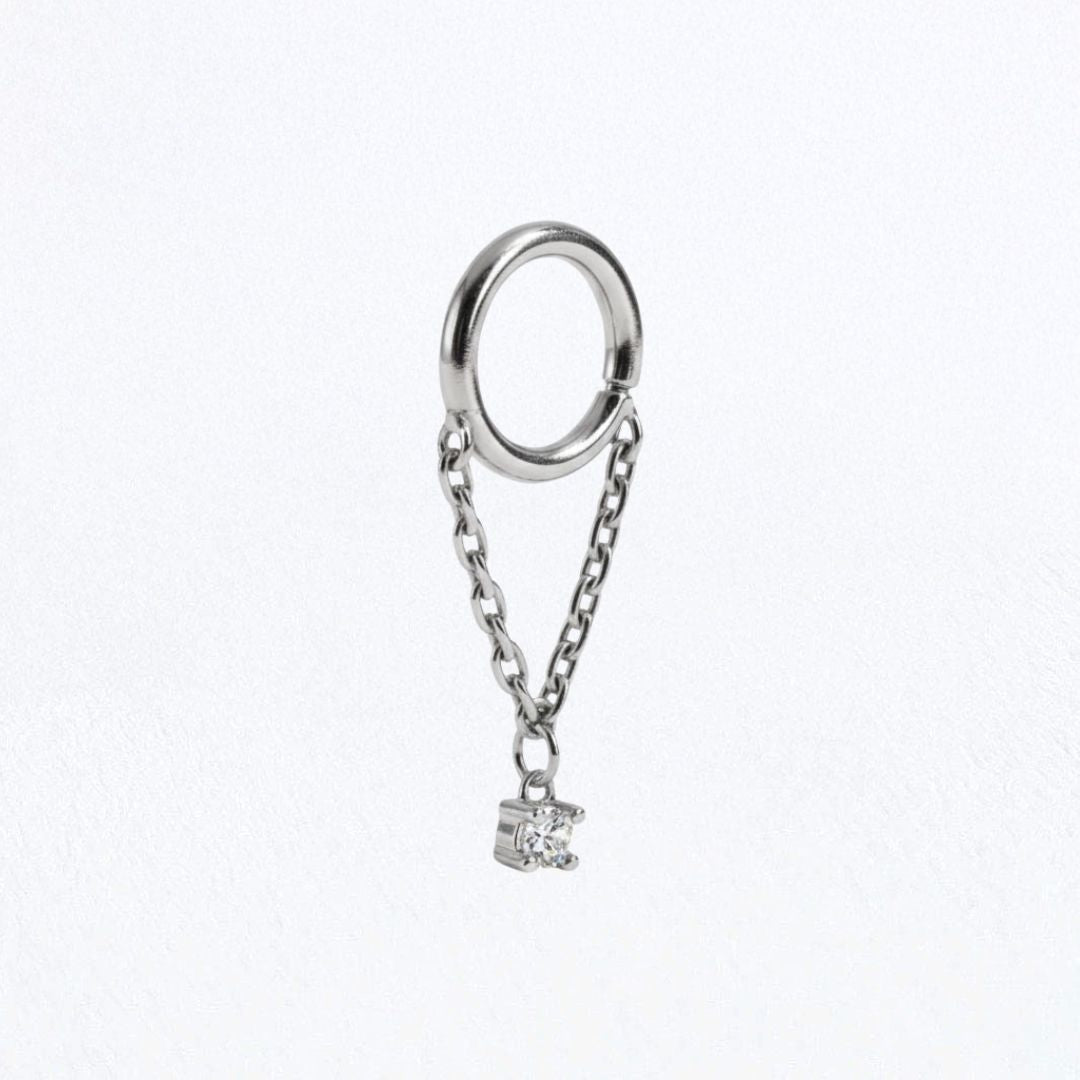 Boucle d'oreille chaine argent Elise Bellaime