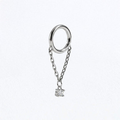 Boucle d'oreille chaine argent Elise Bellaime