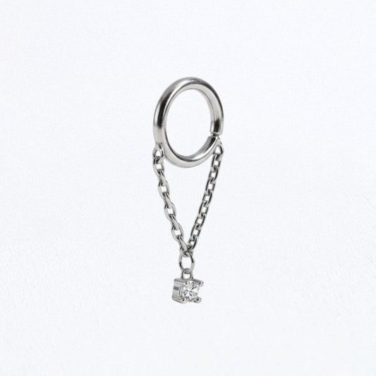 Boucle d'oreille chaine argent Elise Bellaime