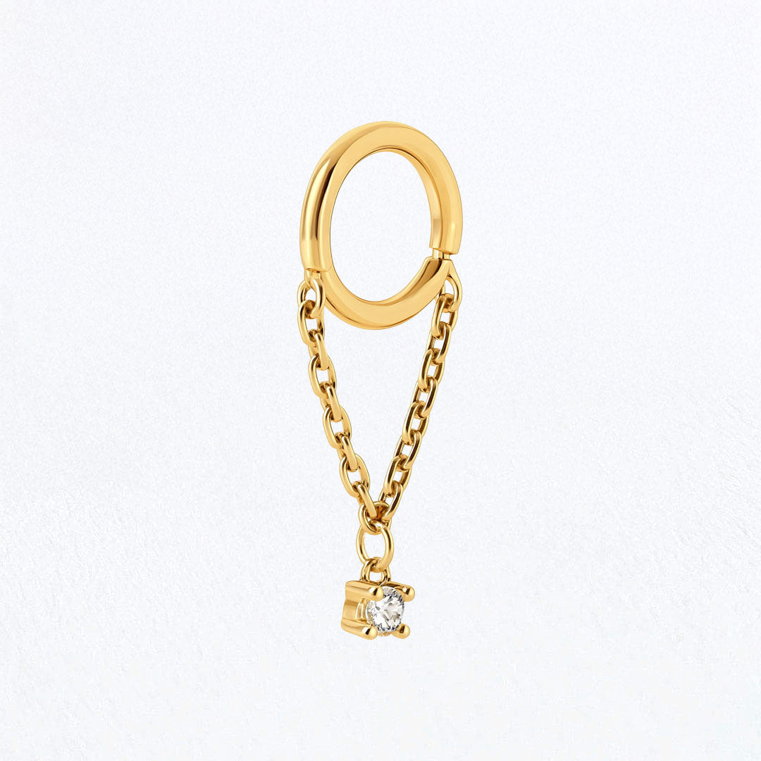 Boucle d'oreille chaine plaqué or Elise