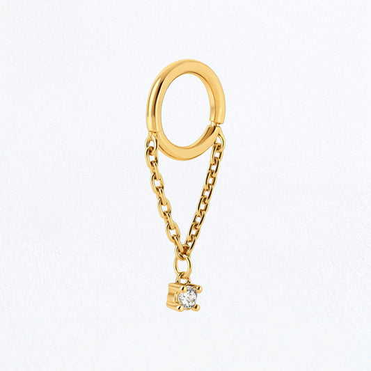 Boucle d'oreille chaine plaqué or Elise