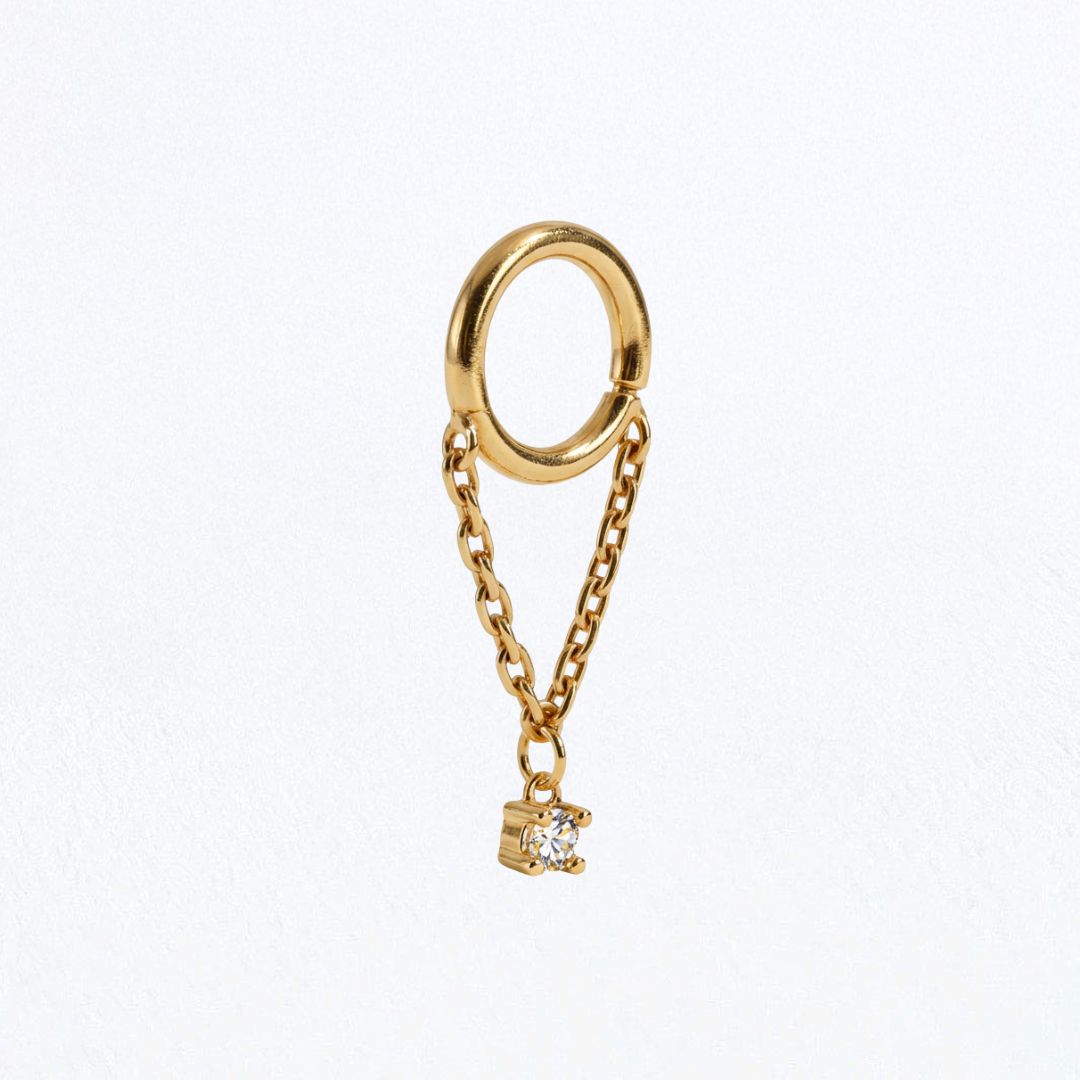 Boucle d'oreille chaine plaqué or Elise Bellaime