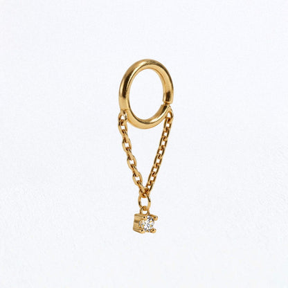 Boucle d'oreille chaine plaqué or Elise Bellaime